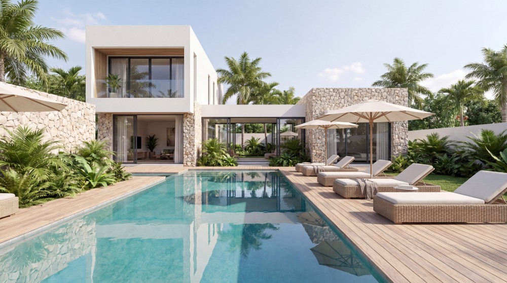 Boutique resort architecture at Rif St. Marie
